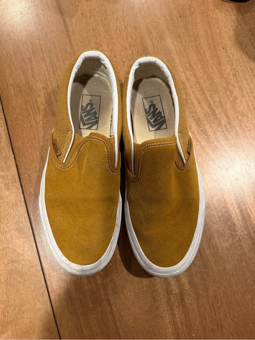 Vans Slip-On Sneakers in Mustard/Gold